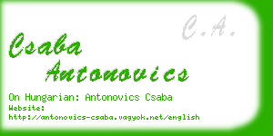 csaba antonovics business card